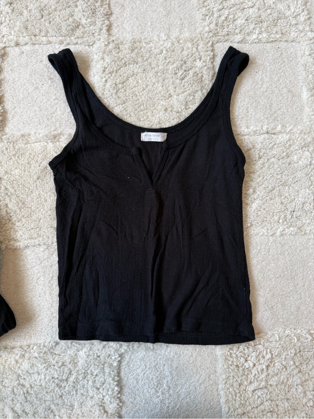 Ribbed Black Scoop Neck Tank Top by A New Day